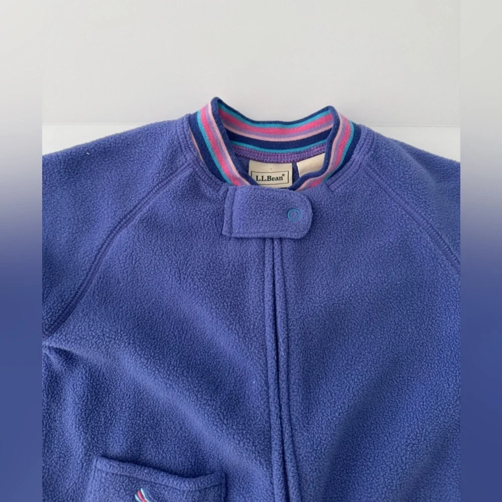 Vintage LL Bean Purple Fleece Footie Pajamas Size 6-12M